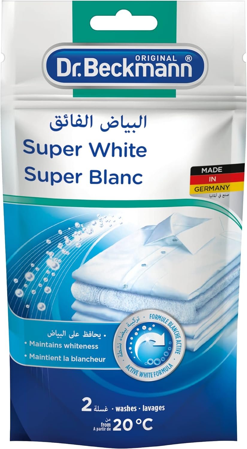 مسحوق البياض الفائق يحافظ على البياض مع تركيبة بيضاء نشطة مزدوجة يزيل اللون الرمادي والاصفرار من دكتور بيكمان