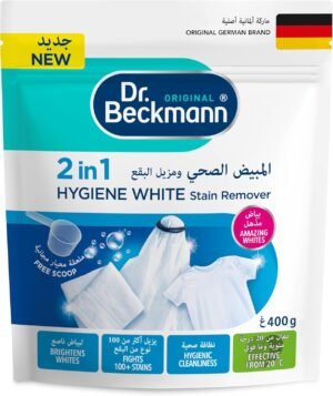 بودرة مزيل بقع البيضاء الصحية 2 في 1 من دكتور بيكمان - تعمل على التفتيح تتميز بتركيبة اوكسي اند وايت