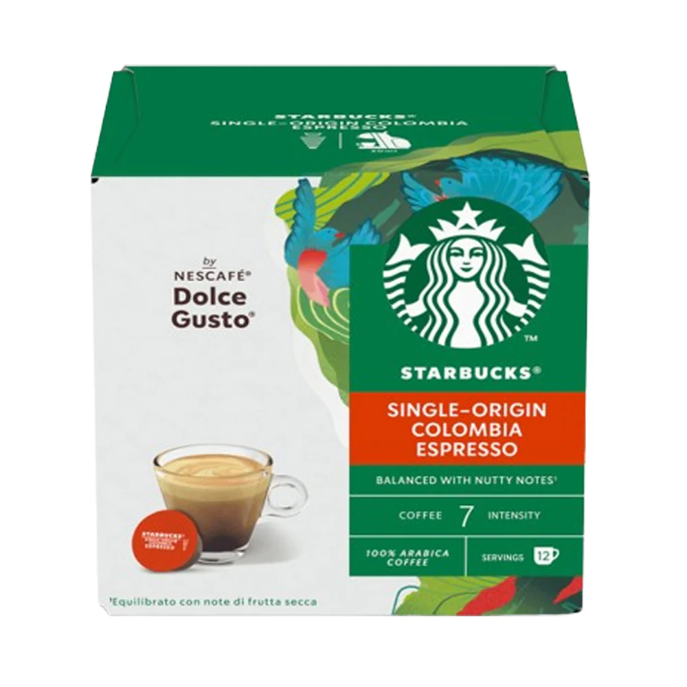Starbucks Dolce Gusto Compatible Espresso Colombia Pods - 12 Capsules