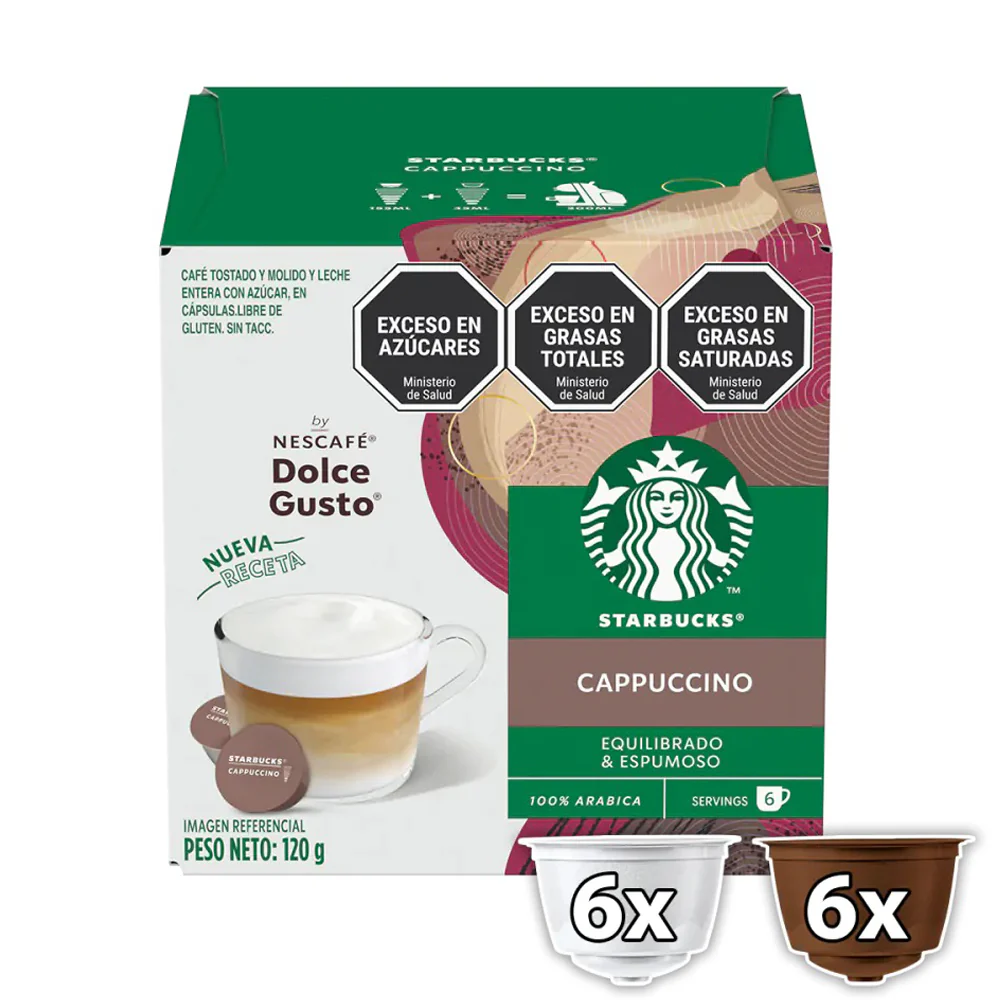 Starbucks Dolce Gusto Compatible Cappuccino Pods - 12 Capsules