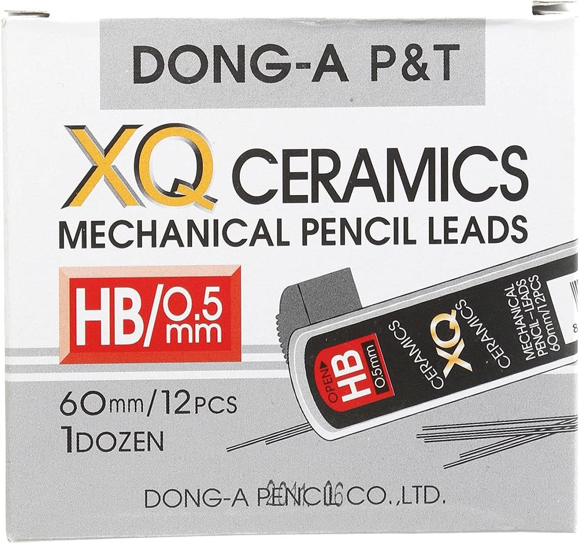 Dong-A XQ Ceramics Mechanical Pencil Leads - HB, 0.5mm, Set of 12 Pieces - الصورة 2