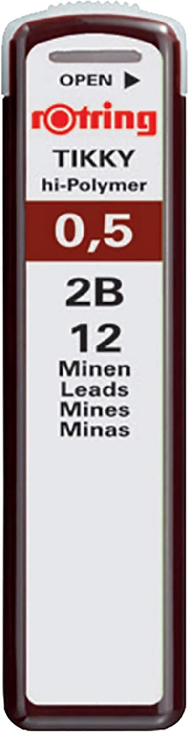 Rotring tikky 2b leads, 12 leads - 0.5 mm