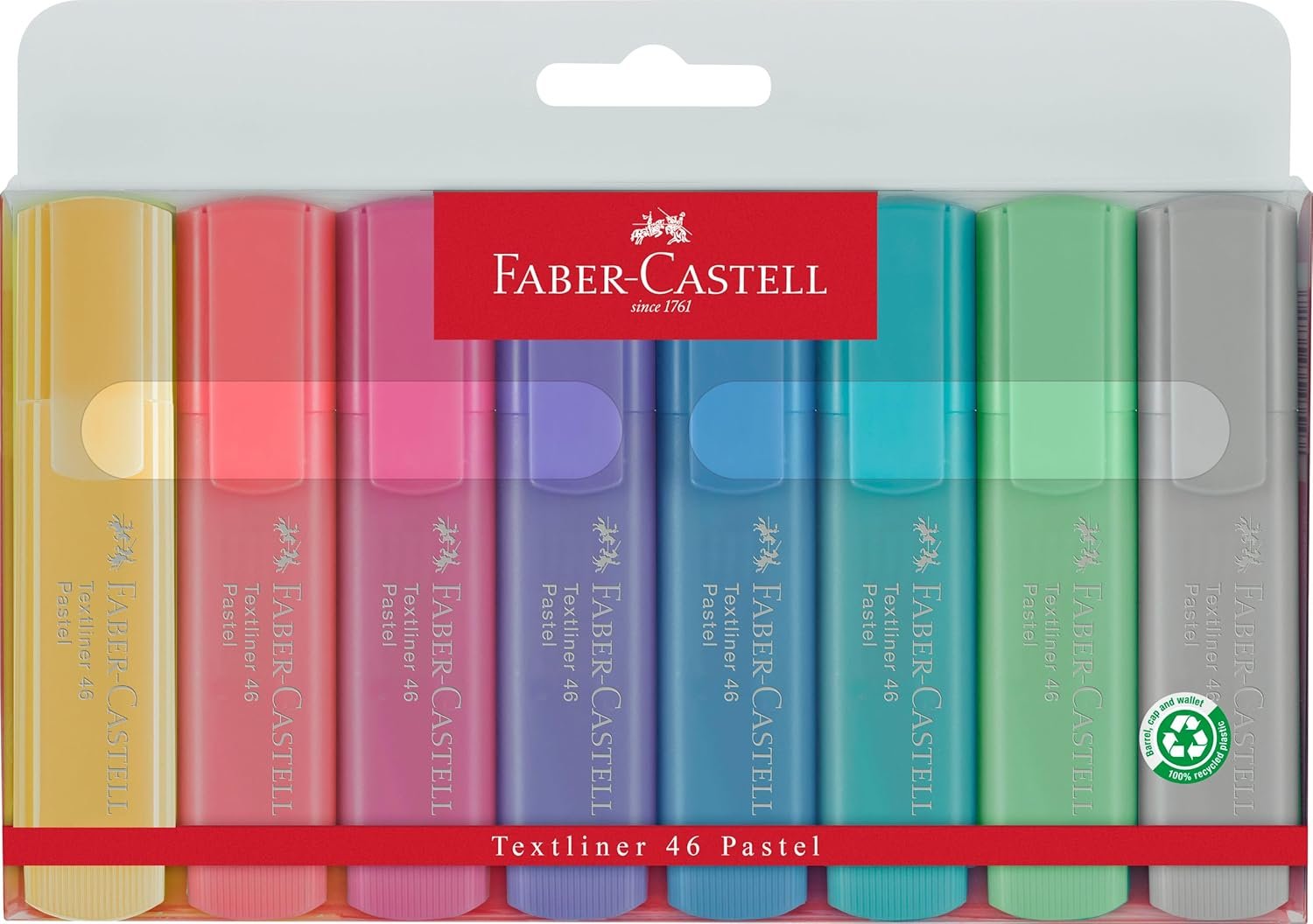 Faber-Castell 154681 Textliner Pastel Highlighter Pen (Pack of 8)