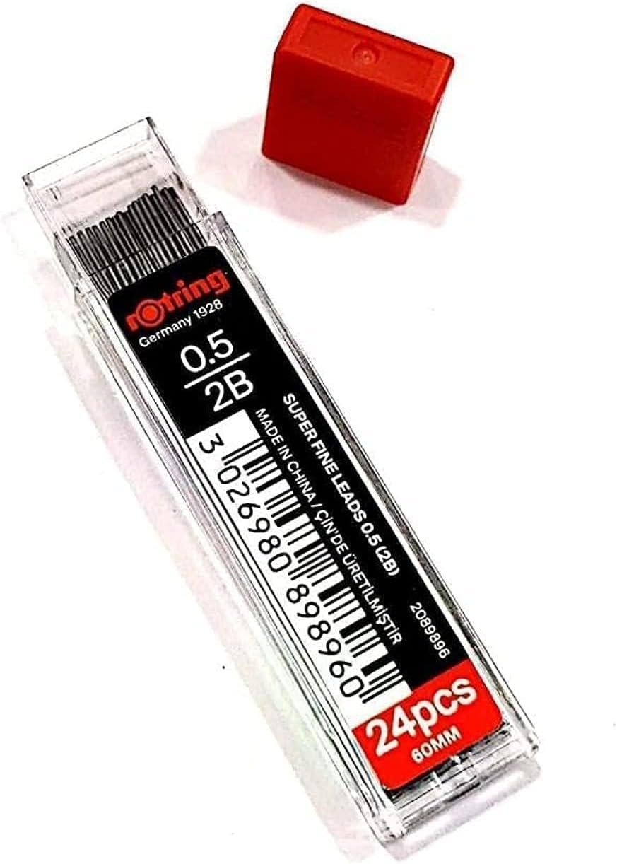 Rotring Super Polimer Pencil Leads 0.5mm 2B 24 Pcs