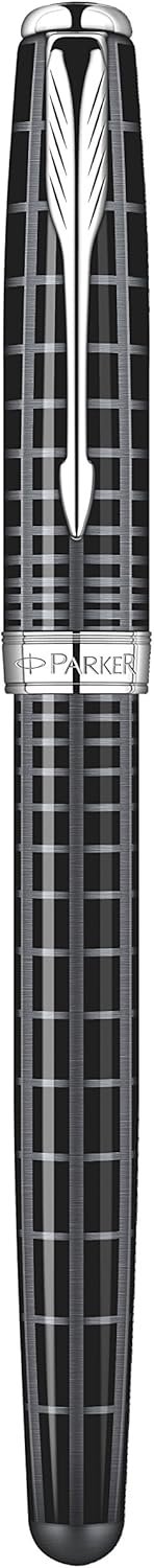 Parker sonnet dark grey with chrome trim fountain pen - medium nib pr8021651 - الصورة 2