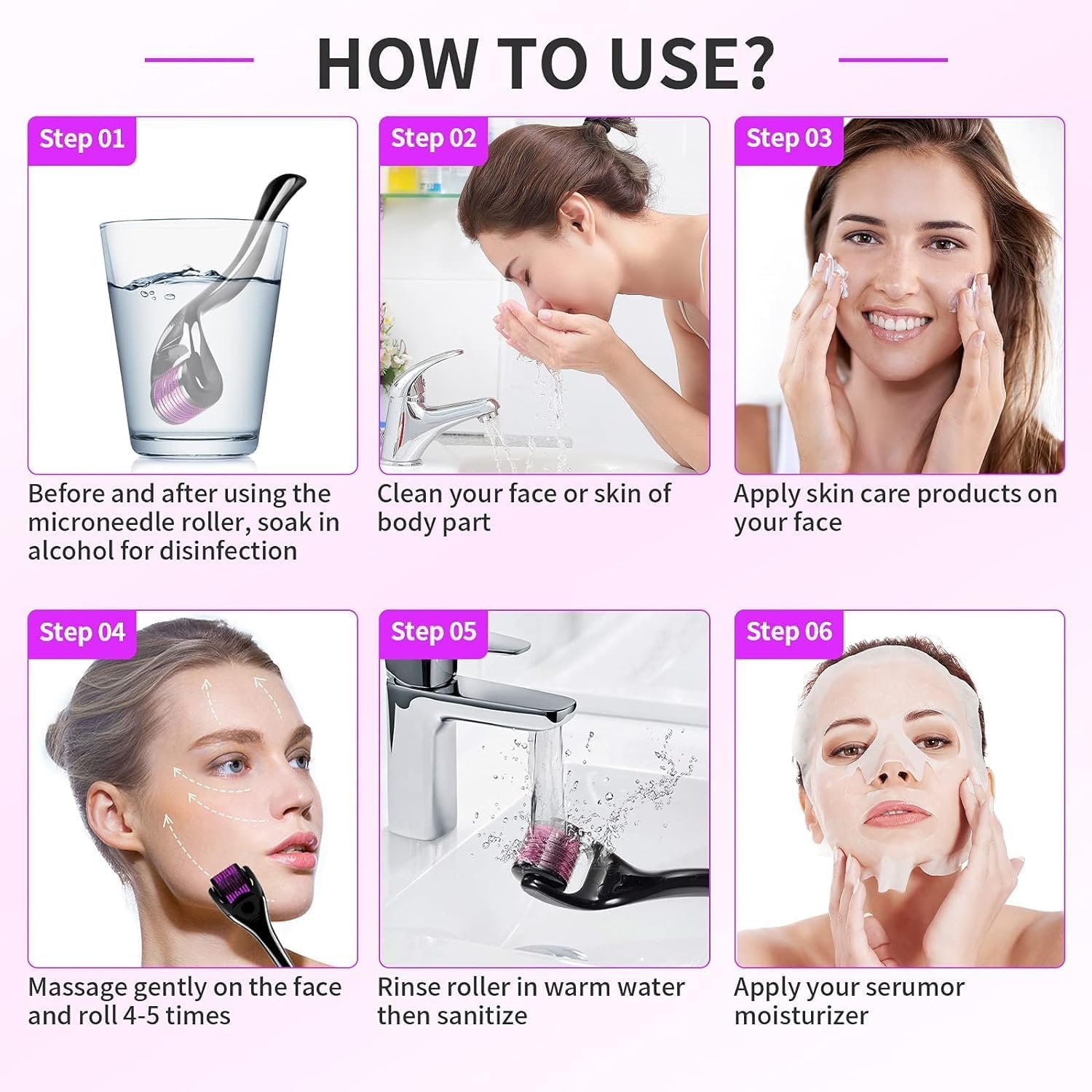 أداة ديرما رولر لتعزيز نمو الشعر مع 540 إبرة دقيقة 1 ملم من التيتانيوم للتدليك، أداة تدليك مضادة للتجاعيد ومكافحة لعلامات تقدم السم لعلاج الندبات وحب الشباب وعلامات التمدد من فيتيلي - الصورة 3